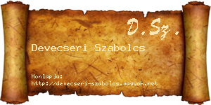 Devecseri Szabolcs névjegykártya